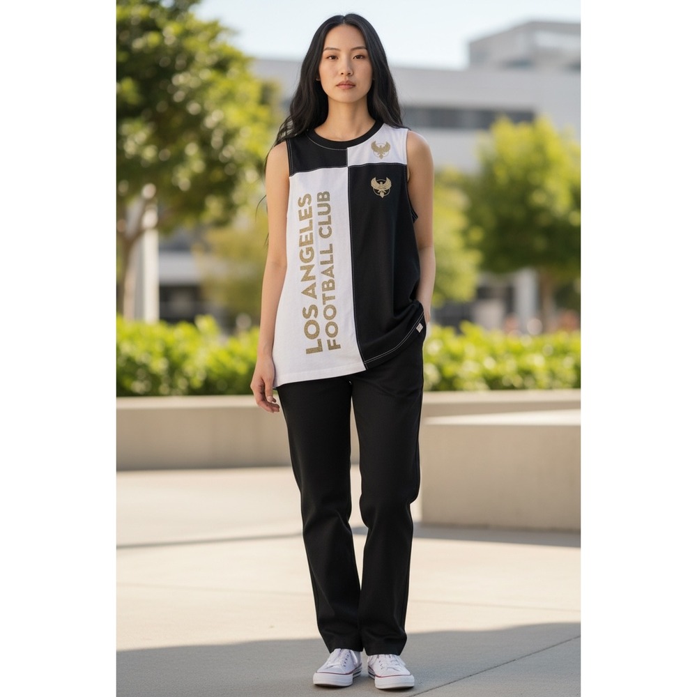 1141 Fanatics LAFC Los Angeles Football Club Tank Top Black White Gold Women S
